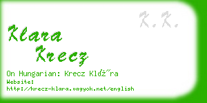 klara krecz business card